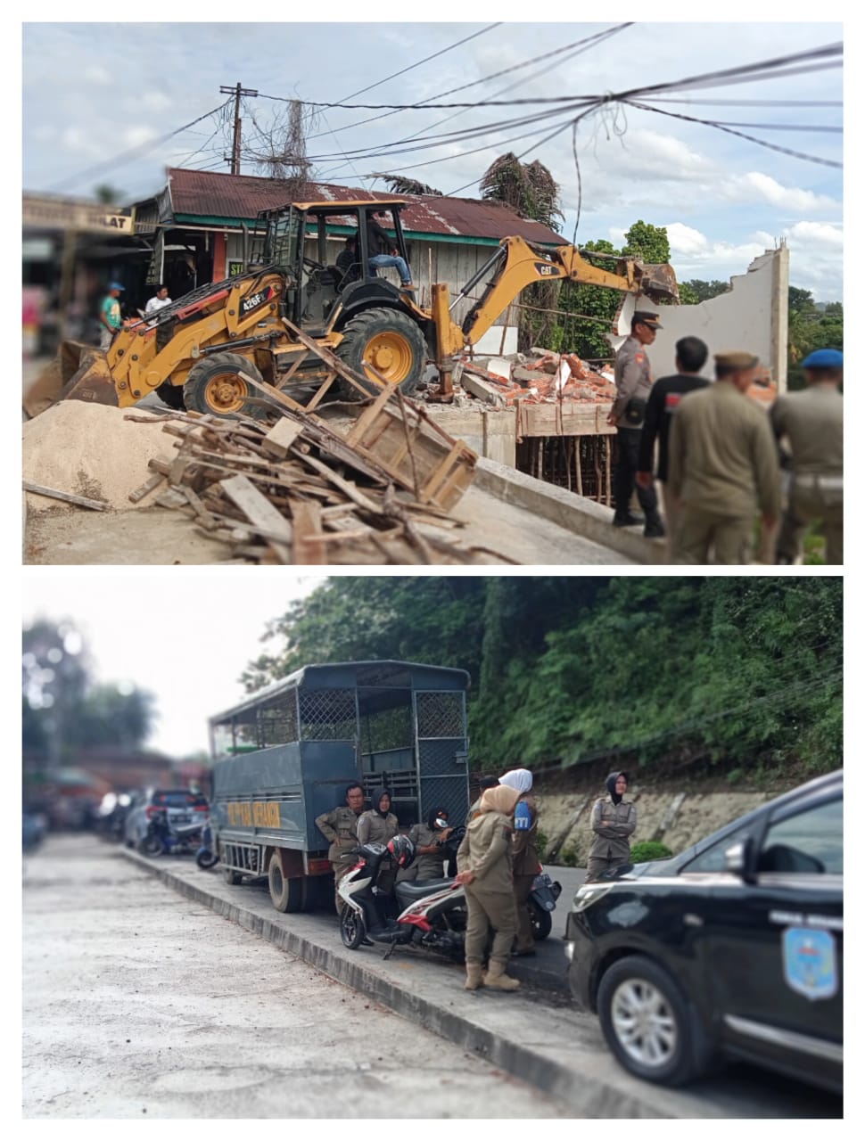 Satpol PP Bongkar Bangunan Ilegal di Bukit Tiung, Warga Desak Penegakan Hukum Konsisten